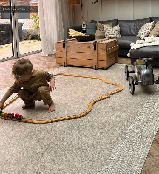 Emilia Natural Vinyl Rug Lifestyle