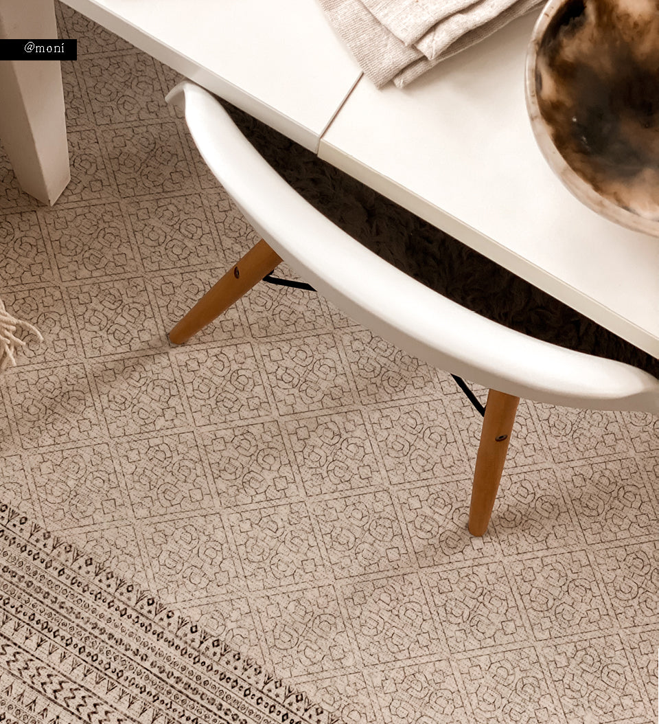 Emilia White Vinyl Rug Second Lifestyle