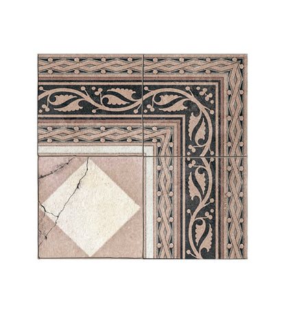 Gambit Queen Blush Antique Vinyl Rug Tile Detail
