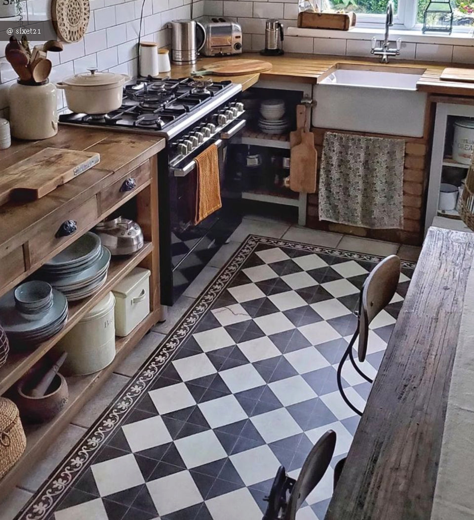 Gambit Chess vinyl rug room setting