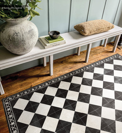 Gambit Chess vinyl rug lifestyle