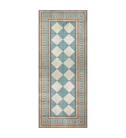 Gambit Queen Cyan Antique Vinyl Rug Packshot