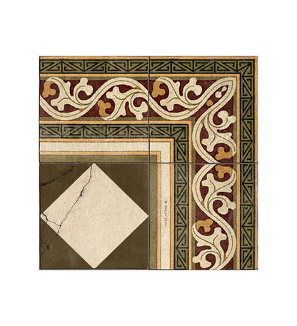 Gambit Queen Olive Antique Vinyl Rug Tile Detail