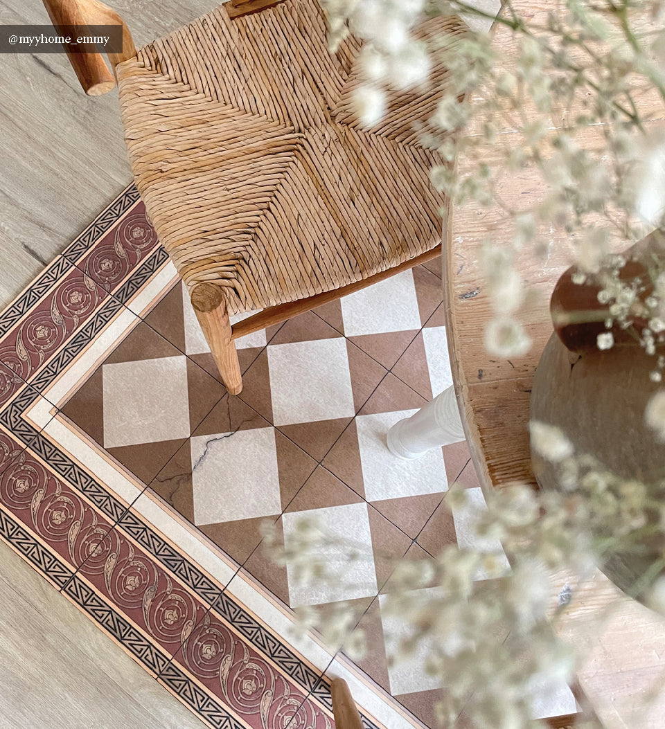 Gambit Queen Camel Antique Vinyl Rug Alternative View