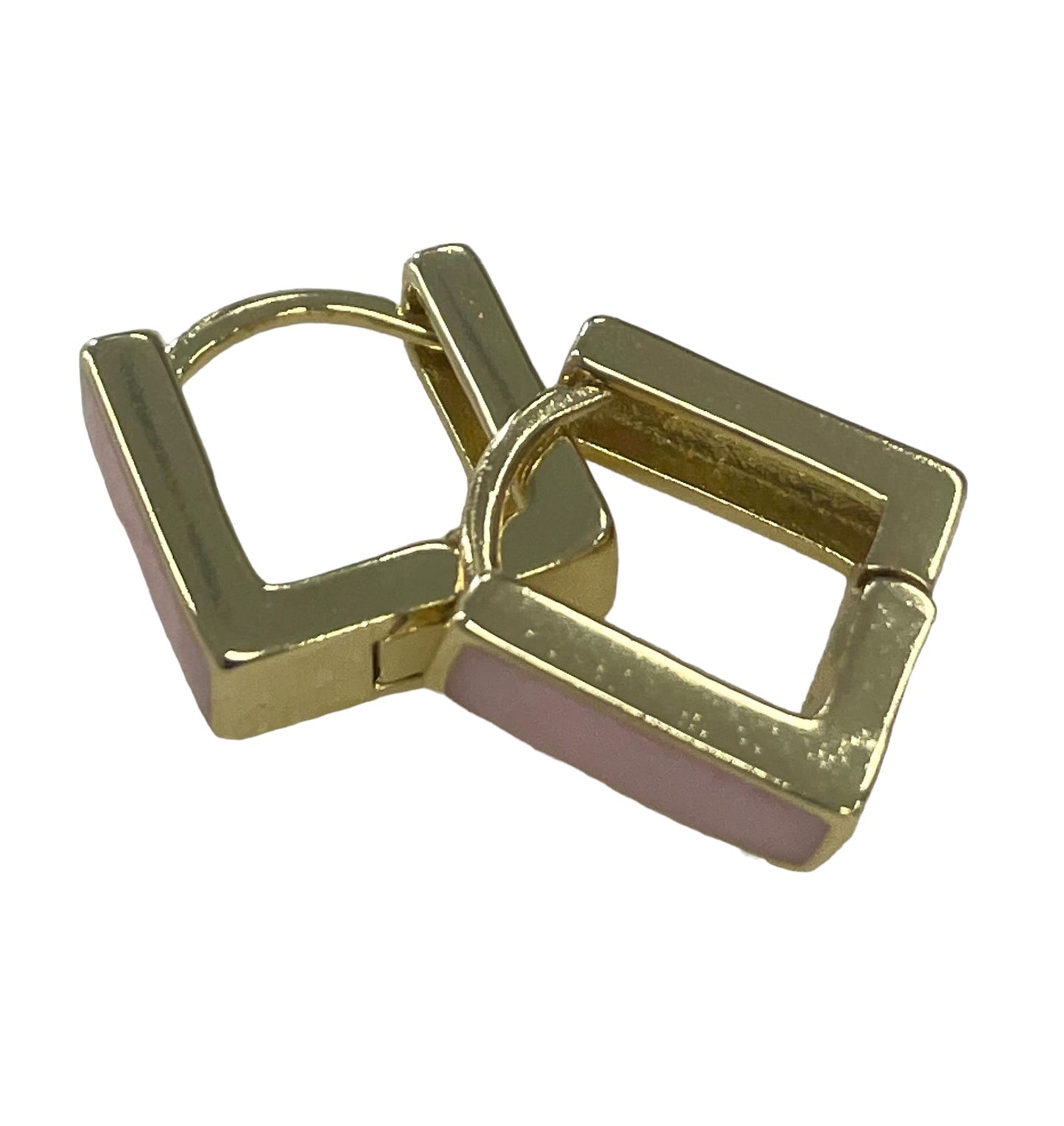 Jep Earing Mini Cube Enamel:Pink 1Cm