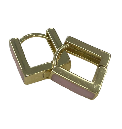 Jep Earing Mini Cube Enamel:Pink 1Cm