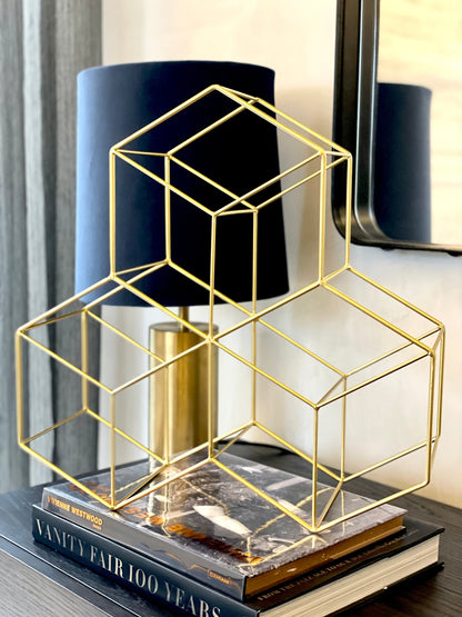 100A - Gold Wine Rack - 9 Bottle - These Interlock Into Each Other To Hold Many Bottles