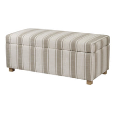 Marcel Taupe Stripe Storage Bench
