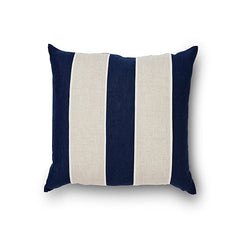 Riley Navy/Linen Patch Cushion 55Cm