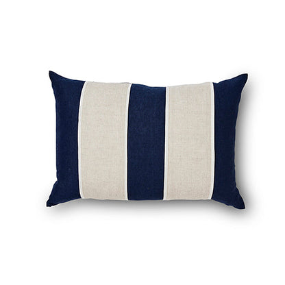 Riley Navy/Linen Patch Cushion 40X60Cm