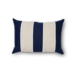 Riley Navy/Linen Patch Cushion 40X60Cm