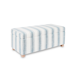 Marcel Sky Blue Stripe Storage Bench