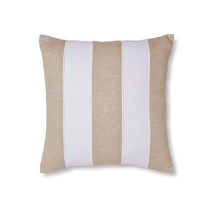 Riley White/Linen Patch Cushion