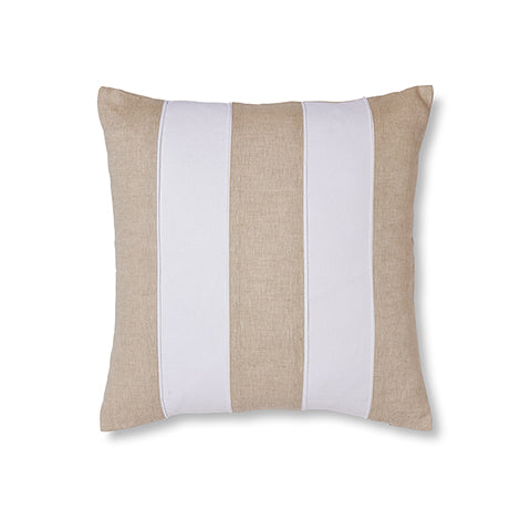 Riley White/Linen Patch Cushion