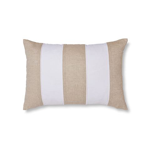 Riley White/Linen Patch Cushion