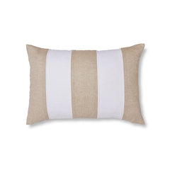 Riley White/Linen Patch Cushion