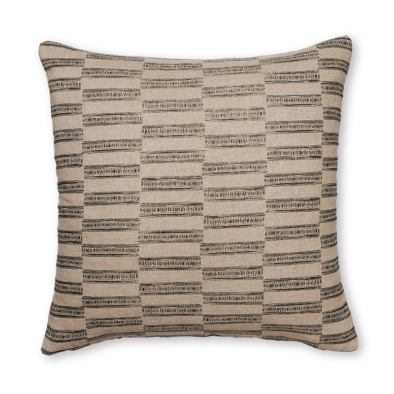 Xavier Black/Natural Linen Cushion 55Cm