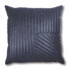 Milan Blue Quilted Leather Look Cushion 50Cm