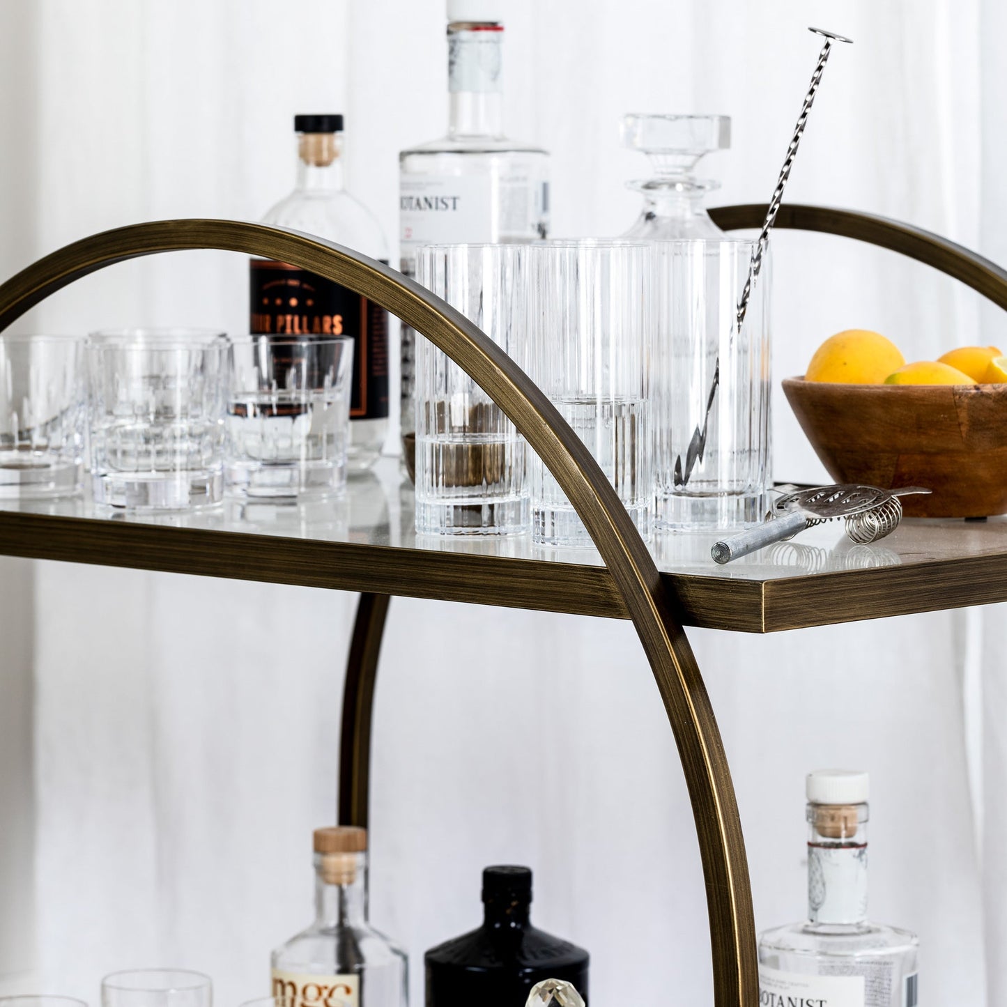 Ponte Brass Bar Cart
