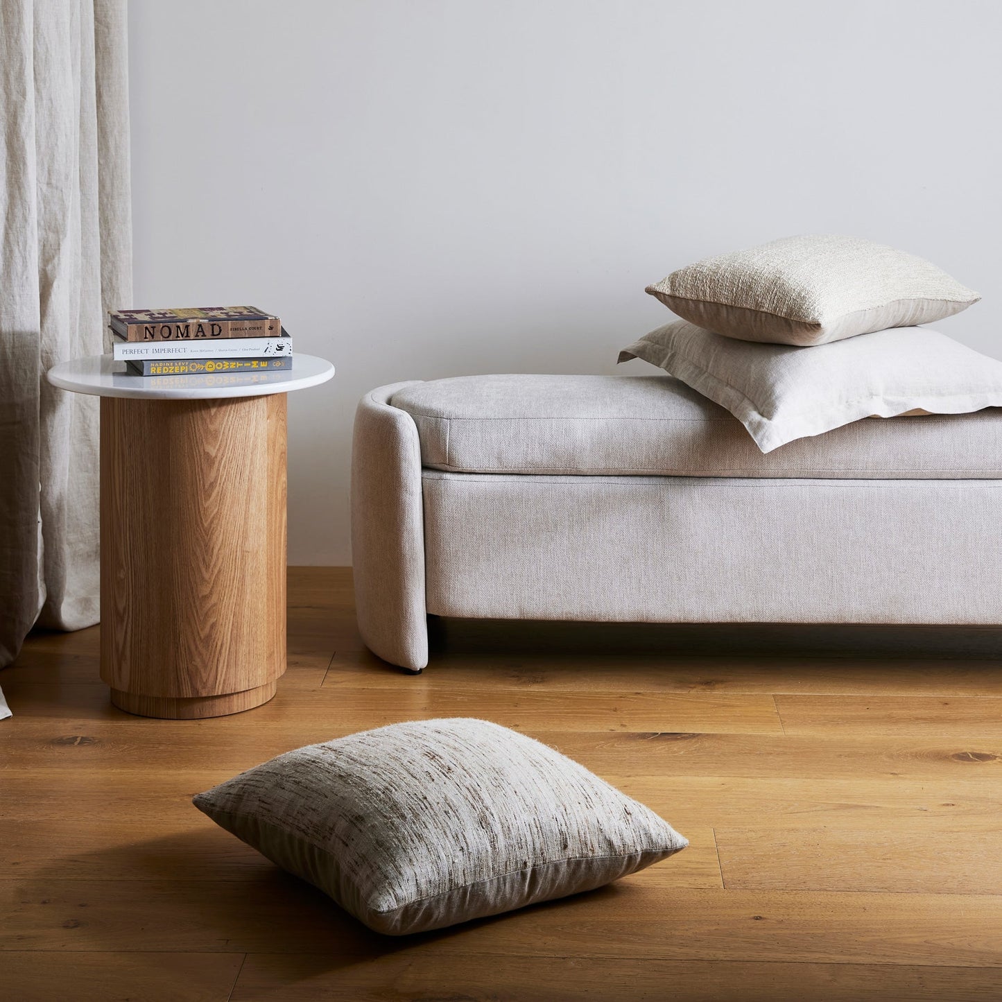 Leyton Light Stone Ottoman 150X45X45Cm