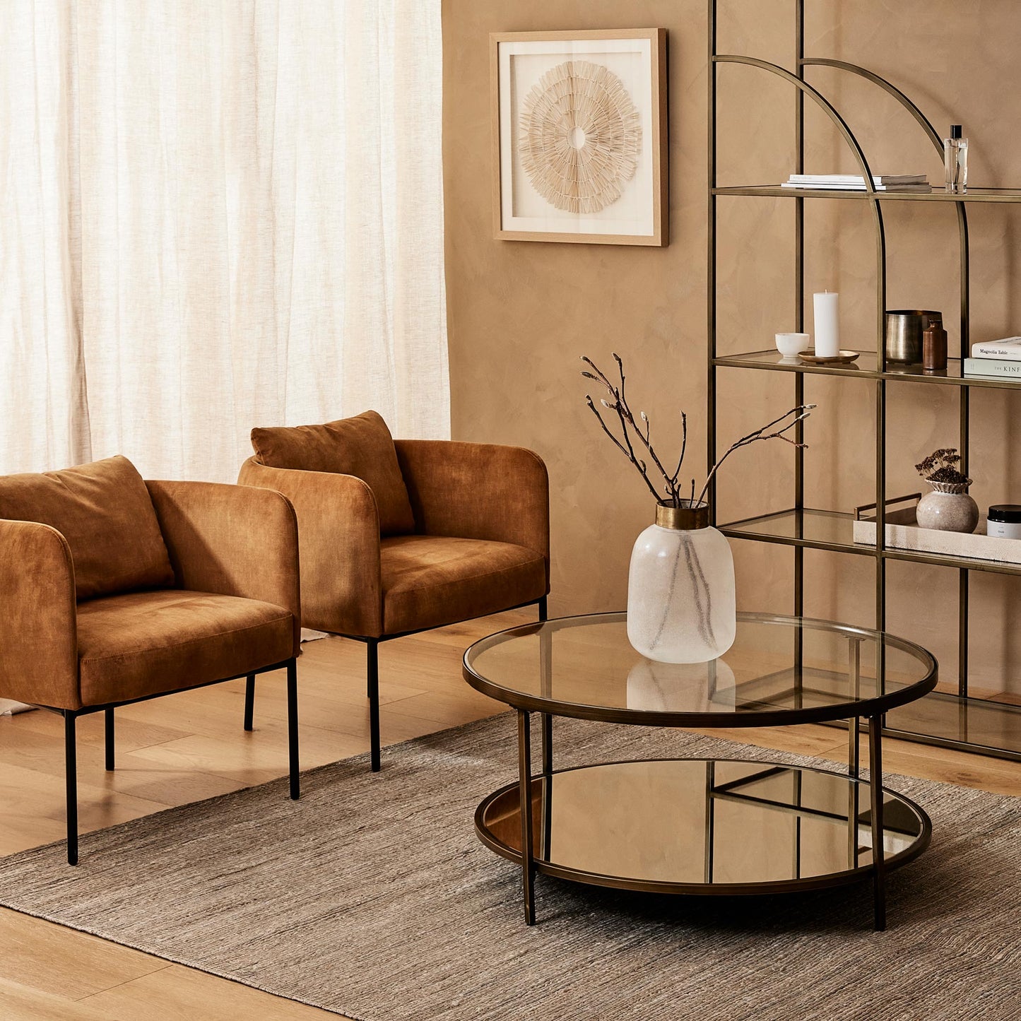 Ponte Brass Arch Shelves