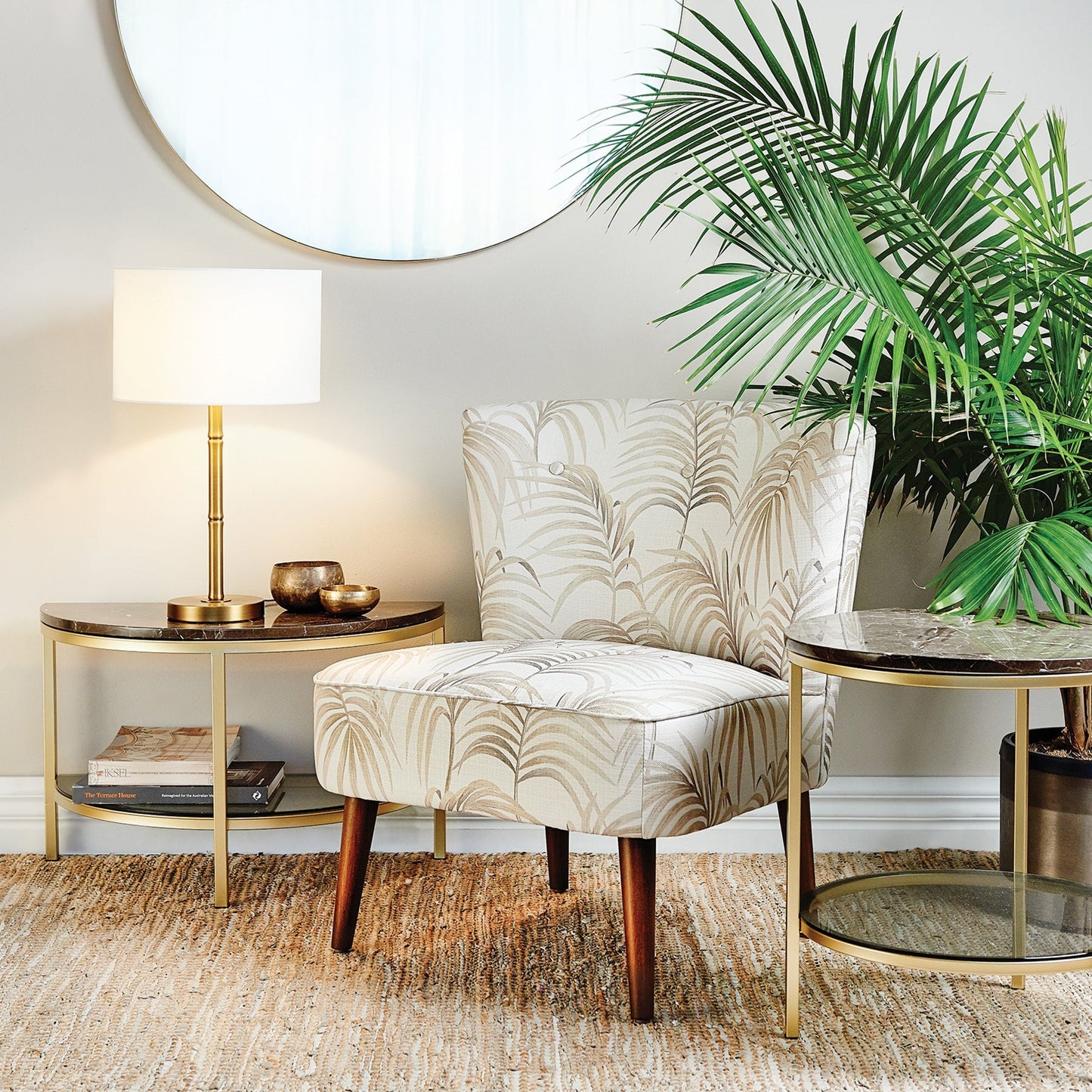 Parkville Arch Brown Marble Table 70X35X45Cm