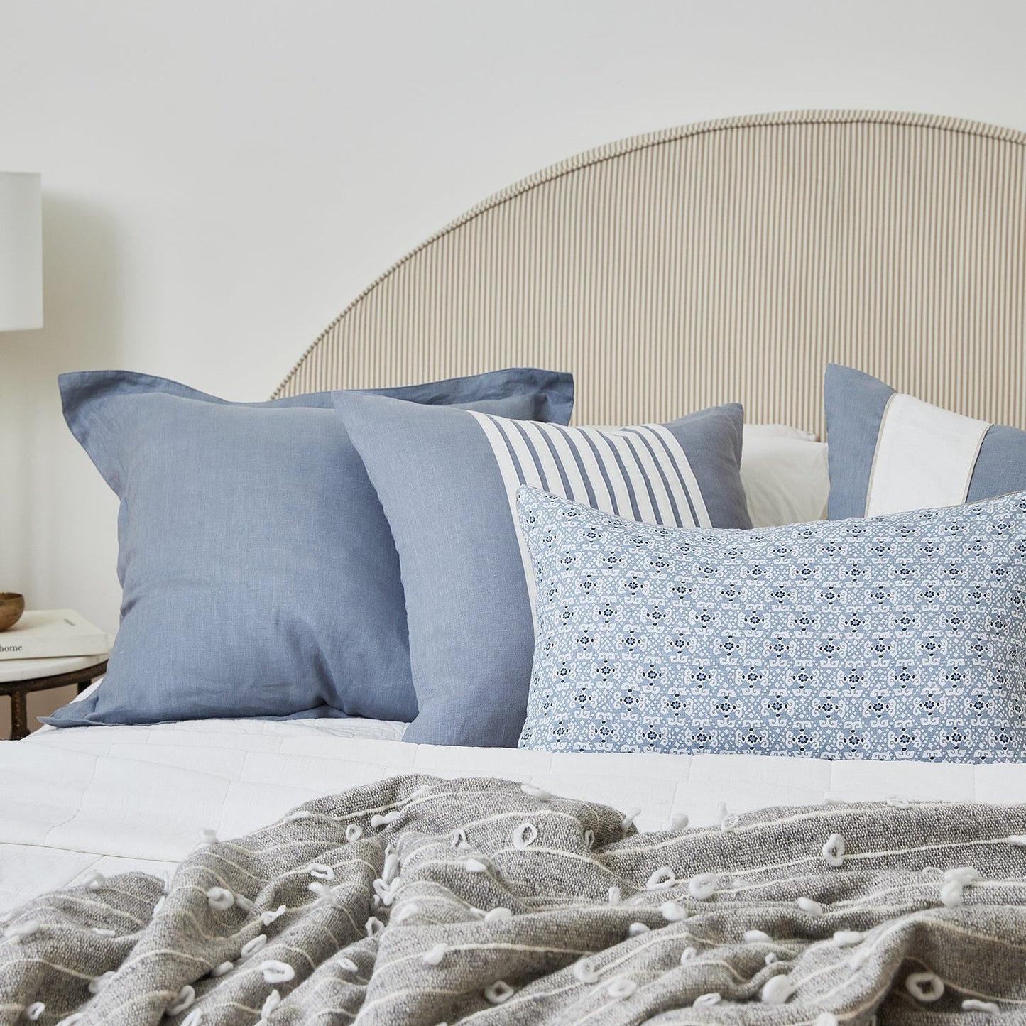 Claude Light Blue/White Cushion