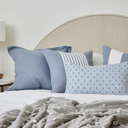 Francis Blue Linen Cushion 40X60Cm