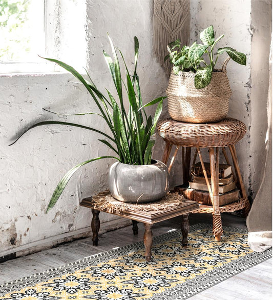 India Sunflower Vinyl Rug