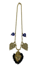 Jbhey Black Hearts Necklace Evil Eye