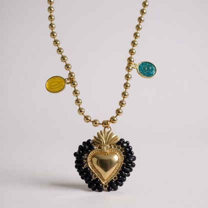 Jbhnr Black Heart Necklace Medallions
