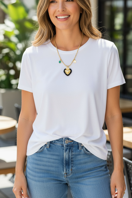 Jbhnr Black Heart Necklace Medallions