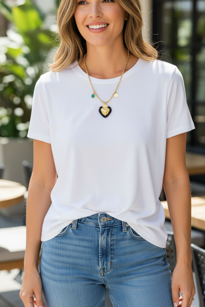 Jbhnr Black Heart Necklace Medallions