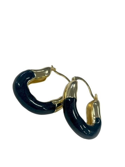 Jbh Black Enamel Gold Hoop