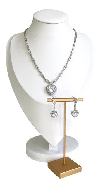 Jcehc Crystal Earring Heart Clear Crystal
