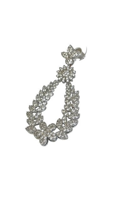 Jcfe Crystal Floral Design Earrings