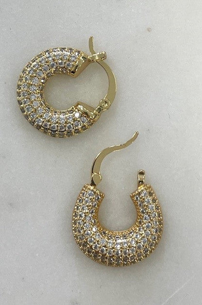 Jcgc Round Gold Crystal Earings