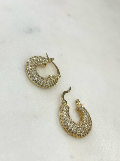 Jcgc Round Gold Crystal Earings