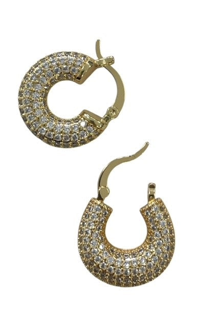 Jcgc Round Gold Crystal Earings