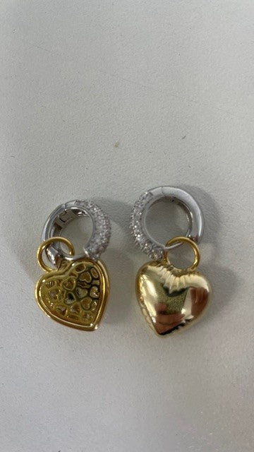 Jchgh Crystal Hoop Gold Heart Earrings