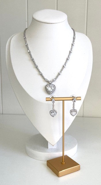 Jcehc Crystal Earring Heart Clear Crystal