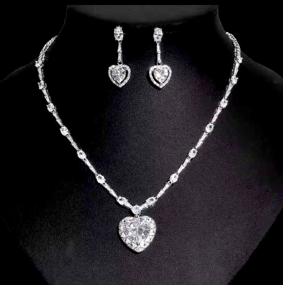 Jcehc Crystal Earring Heart Clear Crystal