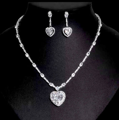 Jcehc Crystal Earring Heart Clear Crystal