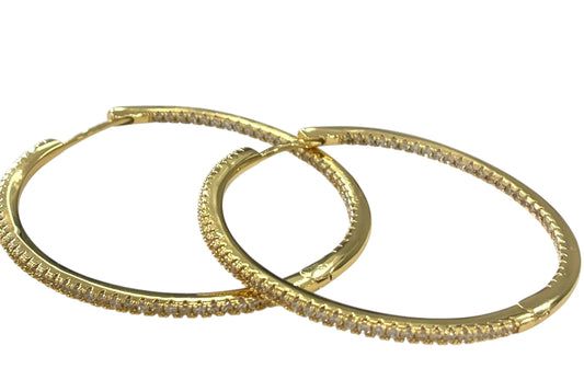 Jczhg Cubic Z Hoop Earing : Gold 5Cm