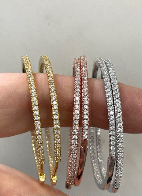 Jczhr Cubic Z Hoop Earing : Rose 5Cm