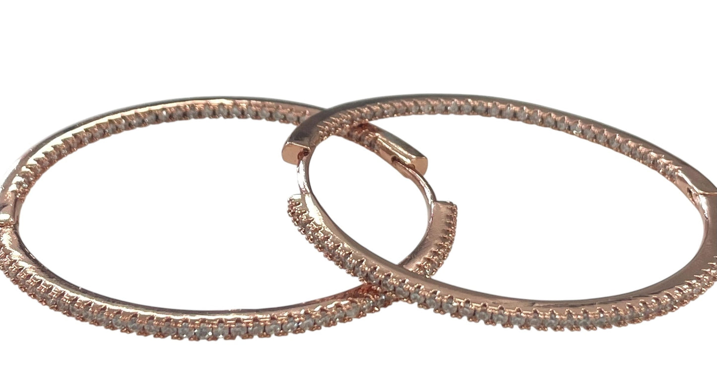 Jczhr Cubic Z Hoop Earing : Rose 5Cm