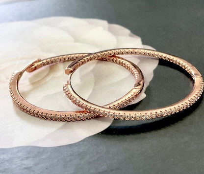 Jczhr Cubic Z Hoop Earing : Rose 5Cm