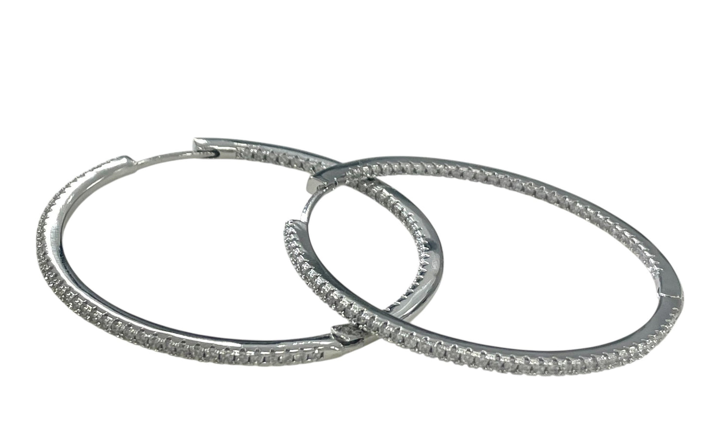 Jczhs Cubic Z Hoop Earing : Silver 5Cm