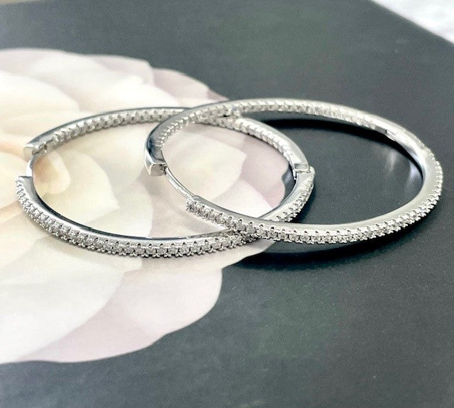 Jczhs Cubic Z Hoop Earing : Silver 5Cm