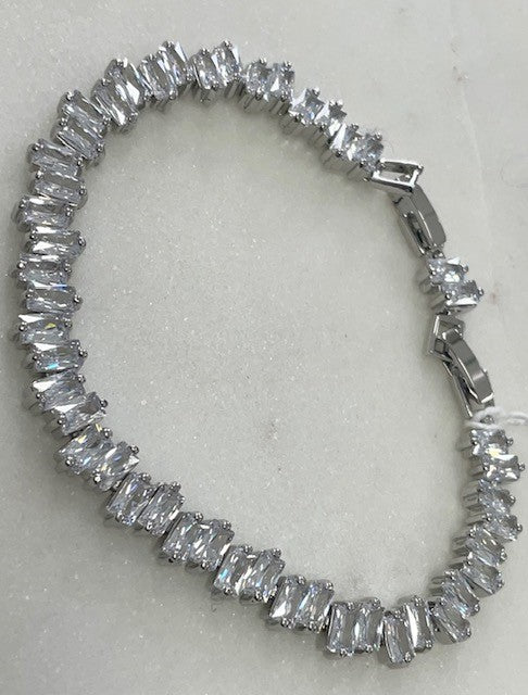 Jdcsb Double Crystal Silver Bracelet 20Cm Adj